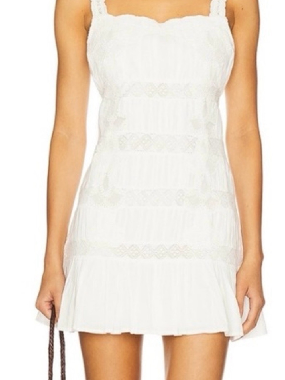 Tularosa ilana White embroidery Lace Mini Dress
